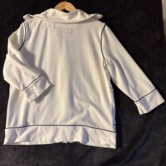 Jones New York Womens Zip Hoodie Jacket Size XL White Sailor Coastal Resort Prep - Picture 3 of 13